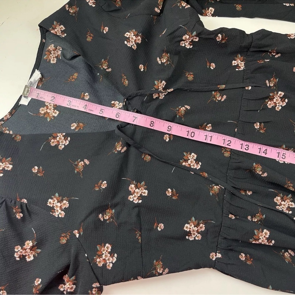 Lush Dress Womens Small Black Ditsy Floral Long - Picture 11 of 13